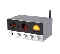 Headphone Amplifier, 2.1 Channel HiFi Audio Amp with Vacuum Tube, 7 Ambient Lighting, 6 Audio Inputs, 3 Outputs, Treble Bass Adjustment, Perfect for Karaoke at Home
