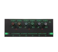 Headphone Amplifier, 6-Channel Stereo Headphone Amplifier Compact 6 Channels Mini Audio Stereo Headphone Amp with 6.35mm/3.5mm Input Volume Control In-ear Monitoring System for Stage and Studios