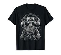 Headphone Art Sunglasses Print Cane Corso Dog Mom T-Shirt
