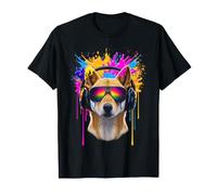 Headphone Art Sunglasses Print Dingo T-Shirt