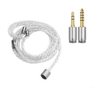 Headphone Cable, 1.2M 3-in-1 Type-C 4.4mm 3.5mm Silver-Plated Single for CRYSTAL Copper Audiophile Upgrade Cord for HiFi Earphones(2-in-1)