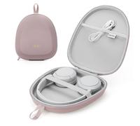 Headphone Case Hard Shell Super-Slim for Sony/JBL/Bose/Soundcore Anker/BERIBES KVIDIO TOZO JLab Over-Ear Headphones Universal Portable Travel Organizer Bag (Pink)