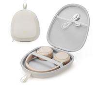 Headphone Case Hard Shell Super-Slim for Sony/JBL/Bose/Soundcore Anker/BERIBES KVIDIO TOZO JLab Over-Ear Headphones Universal Portable Travel Organizer Bag (Beige)