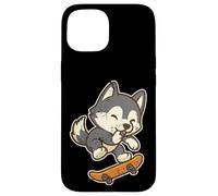 Headphone Cat Skateboard Retro Vibes Case for iPhone 15