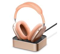 Headphone Charging Station for AirPods Max 2024 & 2020 - Wireless Magnetic Headset Charger Dock with Dual Lightning & Type-C Connectors (Orange)