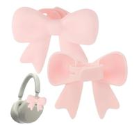 Headphone Decoration - Headphone Bow Attachment, Cute 3D Silicone Ornament Two Piece Accessories | Earbuds Decoration for Women Party Streaming Study Work Travel Commuting Style Upgrade