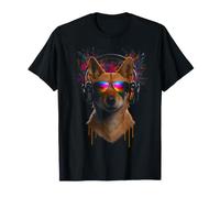 Headphone Dingo Sunglasses Print Animal T-Shirt