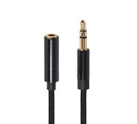 Headphone Extension Cable Stereo Audio 0.5m Male to Female 3.5mm | Black Tpe Construction, Plug-And-Play Connection, Supports MP3 Players and Car Aux Devices with Compatible Audio Jacks