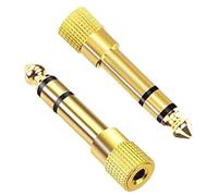 Headphone Jack Adapter 6.35mm Male 1/4 inch to 3.5mm Female 1/8 inch Aux Plug Converter Audio Stereo Adaptor Gold Plated for Keyboard Digital Piano Amplifier Earphone
