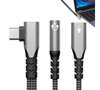 Headphone Jack Adapter - USB C Audio Converter, 2-in-1 Charging Hub | 60W Powers Delivery Connector, Wired Earphone Dongle, Portable Smartphone Accessory For Travel Office Home Gamings