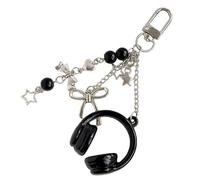 Headphone Keychain Ornament - Cute Musical Theme | 15g zinc alloy Bow Keychain, Purse Tote Backpack Car Keys Accessory with Men Women Teen Girls Friend Lady Gift Present Use Ornaments