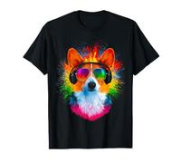 Headphone Motif Sunglasses Art Pembroke Welsh Corgi Dog Mom T-Shirt
