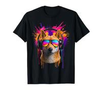 Headphone Motif Sunglasses Graphic Dingo T-Shirt