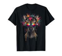 Headphone Motif Sunglasses Graphic Wallaby T-Shirt