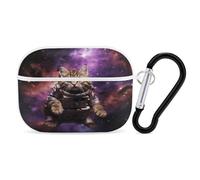Headphone Organizer A Cat in Outer Space Earbud Case with Carabiner Clip Earphone Storage Bag for AirPod Pro 2 Case Accessories with Keychain