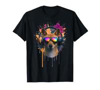 Headphone Print Sunglasses Dingo T-Shirt