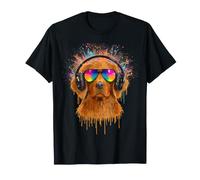 Headphone Print Sunglasses Nova Scotia Retriever Dog Dad T-Shirt