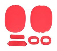 Headphone Protective Cover Kit for IOS Over Ear Headset, Silicone Headband Pad Beam Cushion Earpad Ear Cup Covers Set, Full Protection Replacement Accessories with Precise Fit Desi (Red)