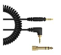 Headphone Replacement Cable Gold Plated 3.5mm 6.35mm Plug EAH-DJ1200 Studio and Live Black Spring Coil Cable