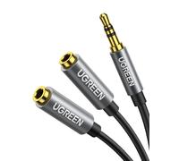 UGREEN Headphone Splitter Cable 3.5mm Jack Aux Earphone Adapter Stereo 2 Way Y Male to Dual Female Headset Audio Extension Cord Compatible with iPad iPhone PS4 Xbox Switch Tablet Laptop MP3 Speaker