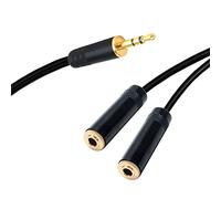 Headphone Splitter Cable. 3.5mm Mini Jack Male to Dual Female Lead. Audio Aux (15m)