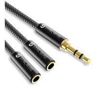 Headphone Splitter Cable Syncwire 3.5mm Aux Splitter Adapter Nylon Braided Male to 2X Female Aux Extension Cord for Apple iPhone/iPod/iPad,...