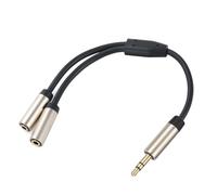 Headphone Splitter Right Angle Extension Cable 3.5mm Male to 2 Ports 3.5mm Female Headphone Splitter for Phone PC
