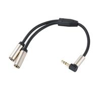 Headphone Splitter Right Angle Extension Cable 3.5mm Male to 2 Ports 3.5mm Female Headphone Splitter for Phone PC