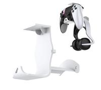 Headphone Stand For PS5 PRO For PS4 For xbox For Switch Universal Grip Headset Under Table/Wall Dual Purpose Storage Stand (White)