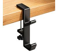 Headphone Stand Hanger Holder, Under Desk Aluminum Alloy Headset Stand with Fit for Gaming PC Accessories,Under Desk Clamp Hook Mount Suitable for Xbox/PS4 Controller, Office, Computer Desk (Black2)