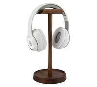Headphone Stand Wood, Walnut Wood Detachable Headset Holder Desktop with Sturdy Storage Base, Universal Natural Wooden Stylish Gaming & Office Headphone Headset Holder for All Earphone Accessories