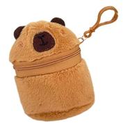 Headphone Storage Bag Lovely Capybara Coin Purse Pendant Plush Change Purse, Smile