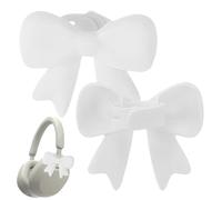 Headphones Accessories Cute, 3D Silicone Bow Pendant in Bow Shape | 2-Piece Headphone Attachment - For Studying Work Travel Commuting Party Live Streaming