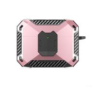 Headphones Case for JBL WAVE BEAM2 Carbon Fiber Cover with Stand Hook ABS Hard Shell Protective Storage Bag Black White Pink Green Blue(Pink)