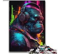Headphones Gorilla Jigsaw Puzzles 2000 Pieces for Adults Teens, Challenging Game Gifts for Is Ideal As A Gift for The Whole Family (70x100cm)