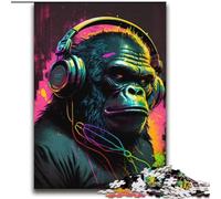 Headphones Gorilla Jigsaw Puzzles for Teenagers, Educational Stress Relief Toy for Is Ideal As A Gift for The Whole Family (70x100cm)