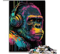 Headphones Gorilla JigsawPuzzle 1000 Pieces for Adults, Educational Stress Relief Toy for Is Ideal As A Gift for The Whole Family (50x75cm)