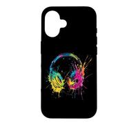 Headphones Music DJ Artwork Splash Dance Music Beatmaker Case for iPhone 16