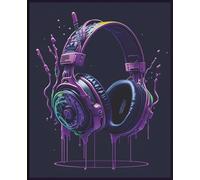 Headphones Notebook: 120 college ruled pages | Colorful graphic headphones design on the cover | Great for teens, adults at school, college, work or home