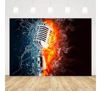Headphones Photography Backdrop Music Themes Microphone Background Birthday Party Decor Banner Photo Booth Studio Props 200x140CM