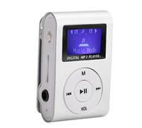 Headphones Portable Mini MP3 Music 32GB Memory Card, Portable Mini Clip with Headphone for Walking, Sports, Running and Walking (Silver)