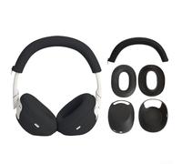 Headphones Protective Case, Earphones Silicone Protective Cover Includes Headband Protection Cover And Earmuffs For SONY WH-1000XM6 (Black)