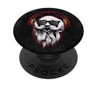 Headphones & Sunglasses Funky Bearded Hipster Panda PopSockets Adhesive PopGrip