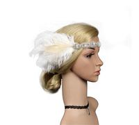 Headpiece Feather Headband Headdress Vintage Women's Feather Headpiece(Color5)