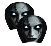 Headrest Cover - 2 Pack Funny Prank Seat Protector, Vehicle Halloween Party Decor | Polyester, SUV Minivan Pickup RV Truck, Men Women Family Friends, Surprise Fun, Easy Fit