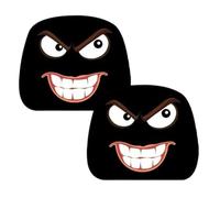 Headrest Covers For Car - 2 Piece Cartoon Print Set, 2pcs Funny Cartoon Car Headrest Covers, 9.84x9.84 in Elastic Seat Support, Soft Stretch Fabric Guard, Easy Install Washable Cover | Road Trips