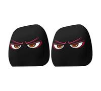 Headrest Covers for Car Seats - Keep Seats Clean and Stylish, Pack of 2 Elastic Protective Film with Funny Cartoon Big Eyes, Breathable Polyester, Suitable for Cars, Trucks, SUVs, Drivers and