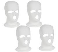 Headrest Covers for Cars 4PCS Personalized Funny Hat Car Headrest Cover with 3 Holes Universal Spoof Car Seat Headgear Knitted Car Headrest Protector Ski Mask Winter Face Mask for Men White