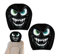 Headrest Covers for Cars | Breathable Big Eyes Car Headrest Protector | Elastic Head Rest Covers Decoration Halloween Accessories for Driver Passenger Men Women Vehicles Interior