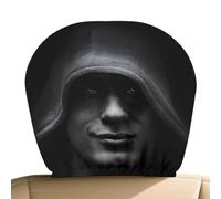 Headrest Covers For SUV - Dark Style Head Rest Protector | Elastic Headrest Cover With Mysterious Figure Print, Automotive Seat Accessory For SUV Sedan, Protects Headrests During Driving,